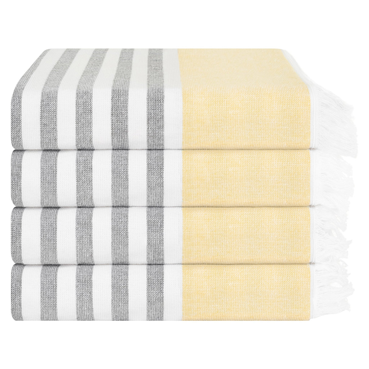 4 Packed Terry Peshtemal and Premium Beach Towel, Mediterranean Cotton Turkish Peshtemals, 35" x 60", Modern & Traditional Turkish Bath Towels