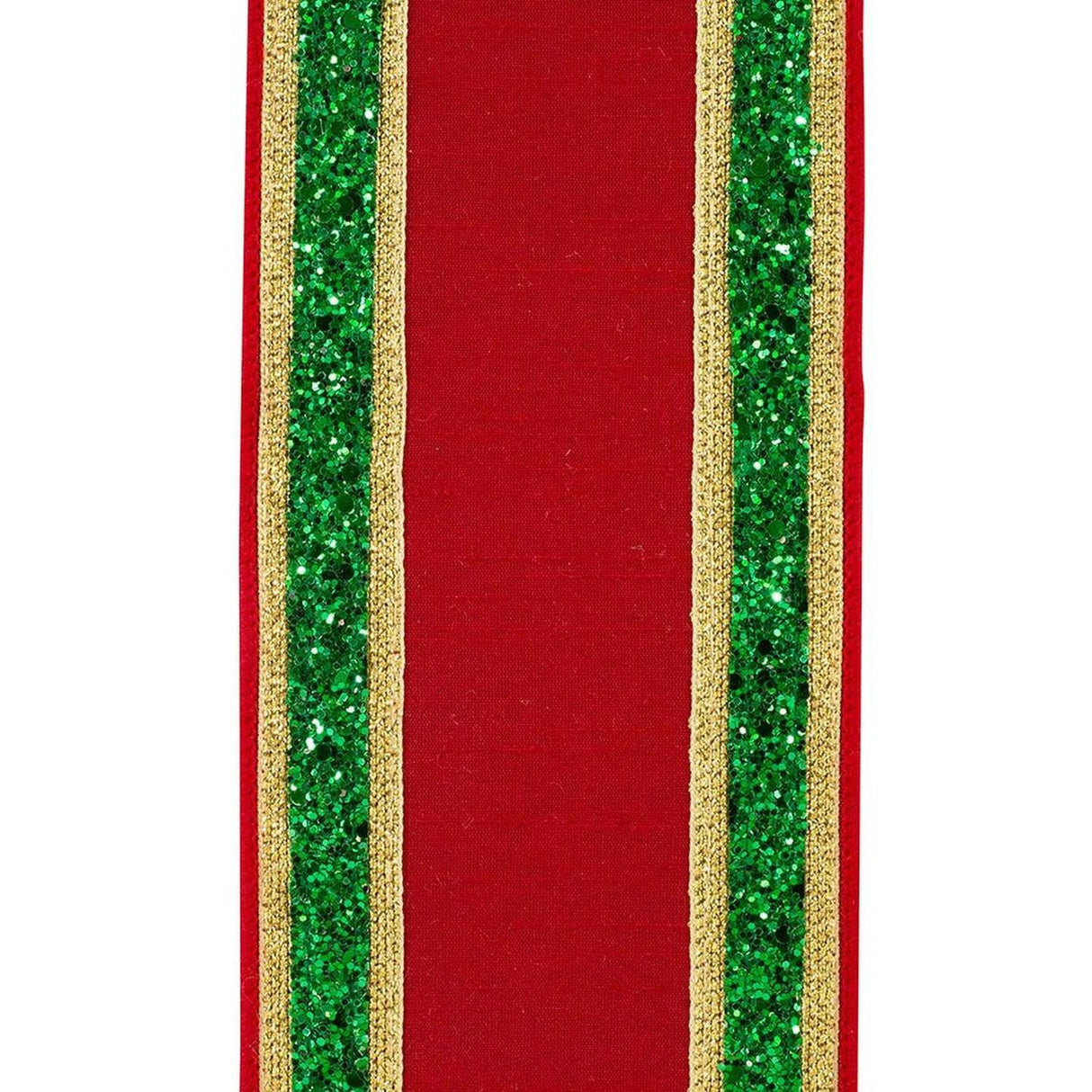 4" Dupioni Regalia Glitter Edge Ribbon: Red (5 Yards)