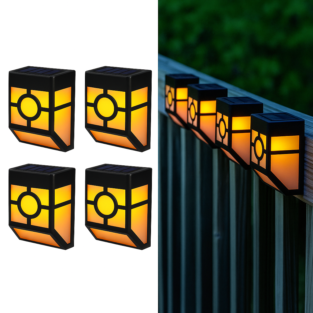 4-Pack-LED-Solar-Powered-Garden-Fence-Lights-LED-Solar-Powered-Garden-Fence-Lights