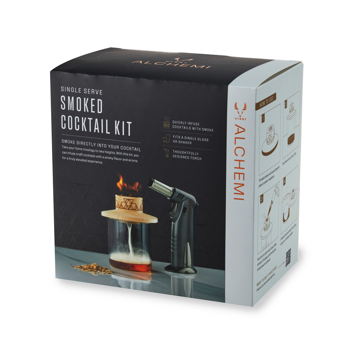 4 - piece Alchemi Single Serve Smoker Kit Viski® - Tuesday Morning - Cocktail & Barware Tool Sets
