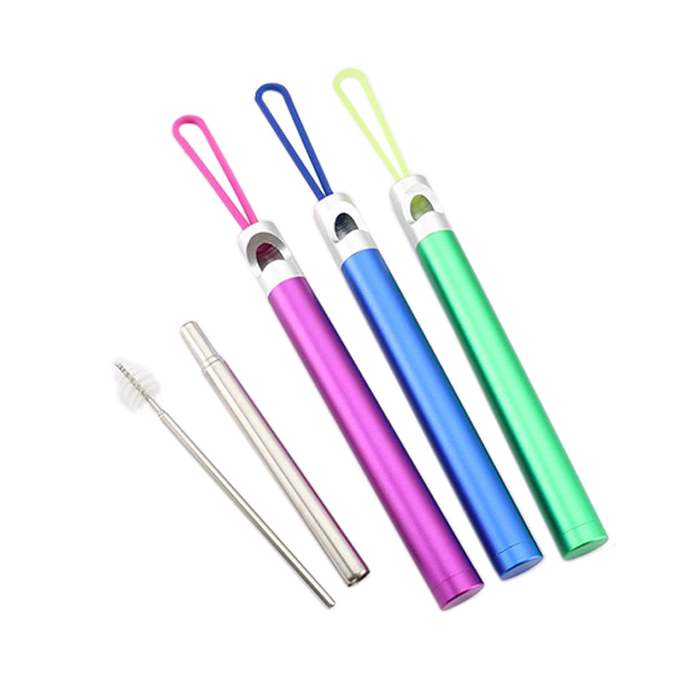 3-Pack Stainless Steel Straws with Bottle Opener