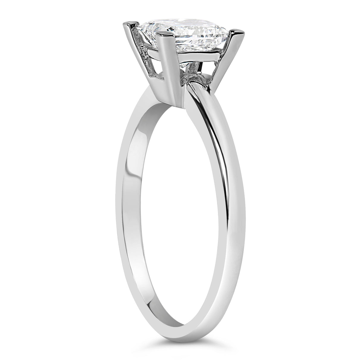 14K White Gold 1.0 Cttw Princess Lab-Grown Diamond Solitaire Engagement Ring (F-G Color, VS1-VS2 Clarity) - Ring Size 7