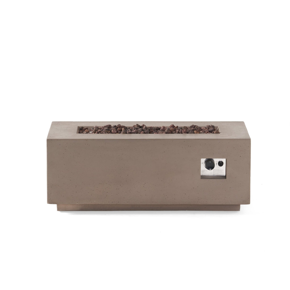 40" Outdoor 40,000 BTU Rectangular MgO Concrete Propane Fire Pit, Dark Grey (Tank Cover not Included) - Tuesday Morning - Fire Pits