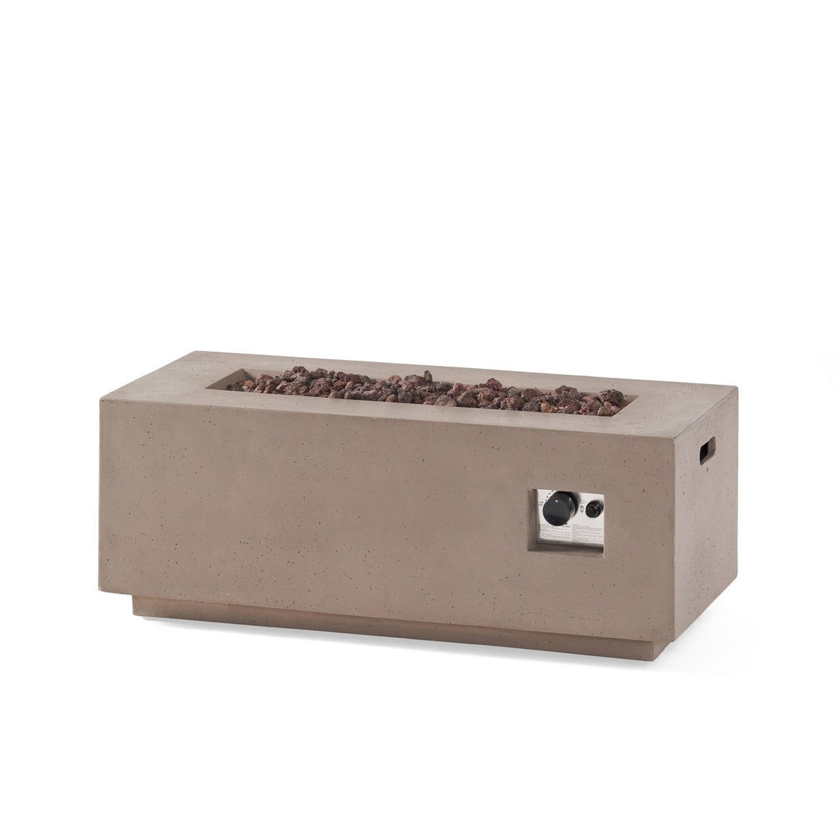 40" Outdoor 40,000 BTU Rectangular MgO Concrete Propane Fire Pit, Dark Grey (Tank Cover not Included) - Tuesday Morning - Fire Pits