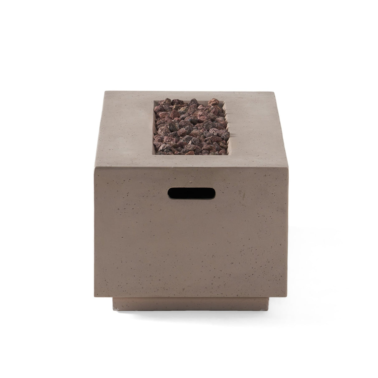 40" Outdoor 40,000 BTU Rectangular MgO Concrete Propane Fire Pit, Dark Grey (Tank Cover not Included) - Tuesday Morning - Fire Pits