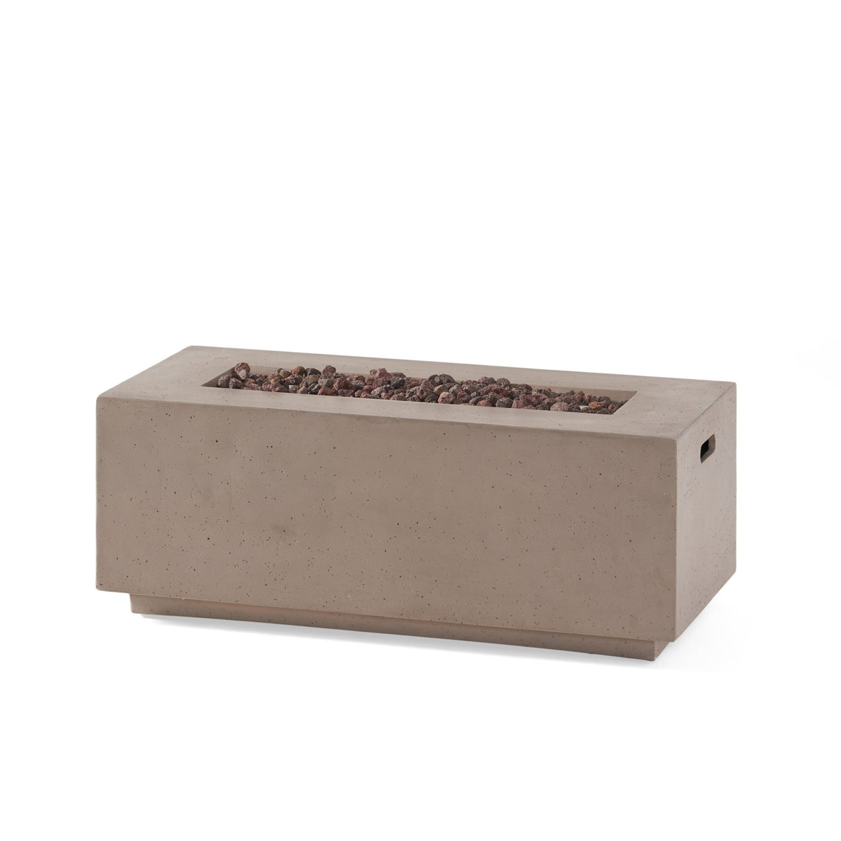 40" Outdoor 40,000 BTU Rectangular MgO Concrete Propane Fire Pit, Dark Grey (Tank Cover not Included) - Tuesday Morning - Fire Pits