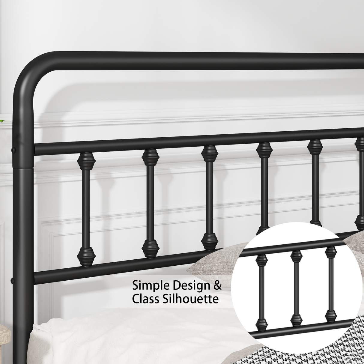 Metal Bed Frame, Full Size with Headboard and Under Bed Storage