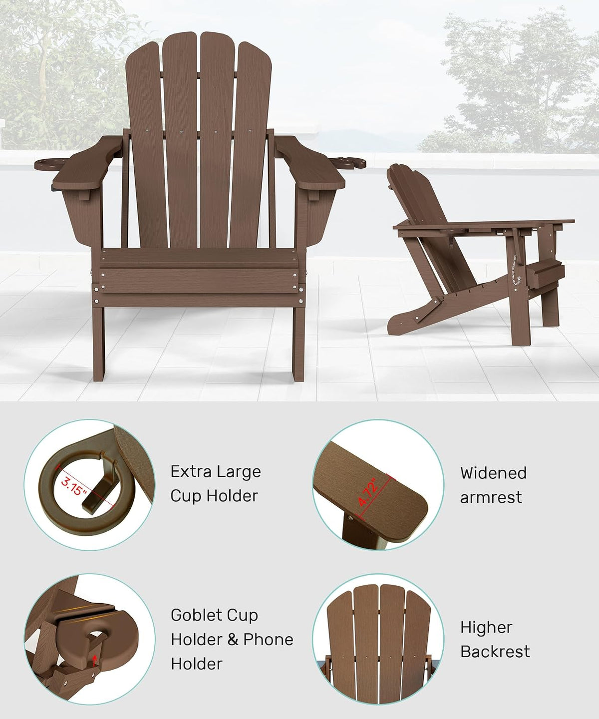 Adjustable HDPE Adirondack Chair