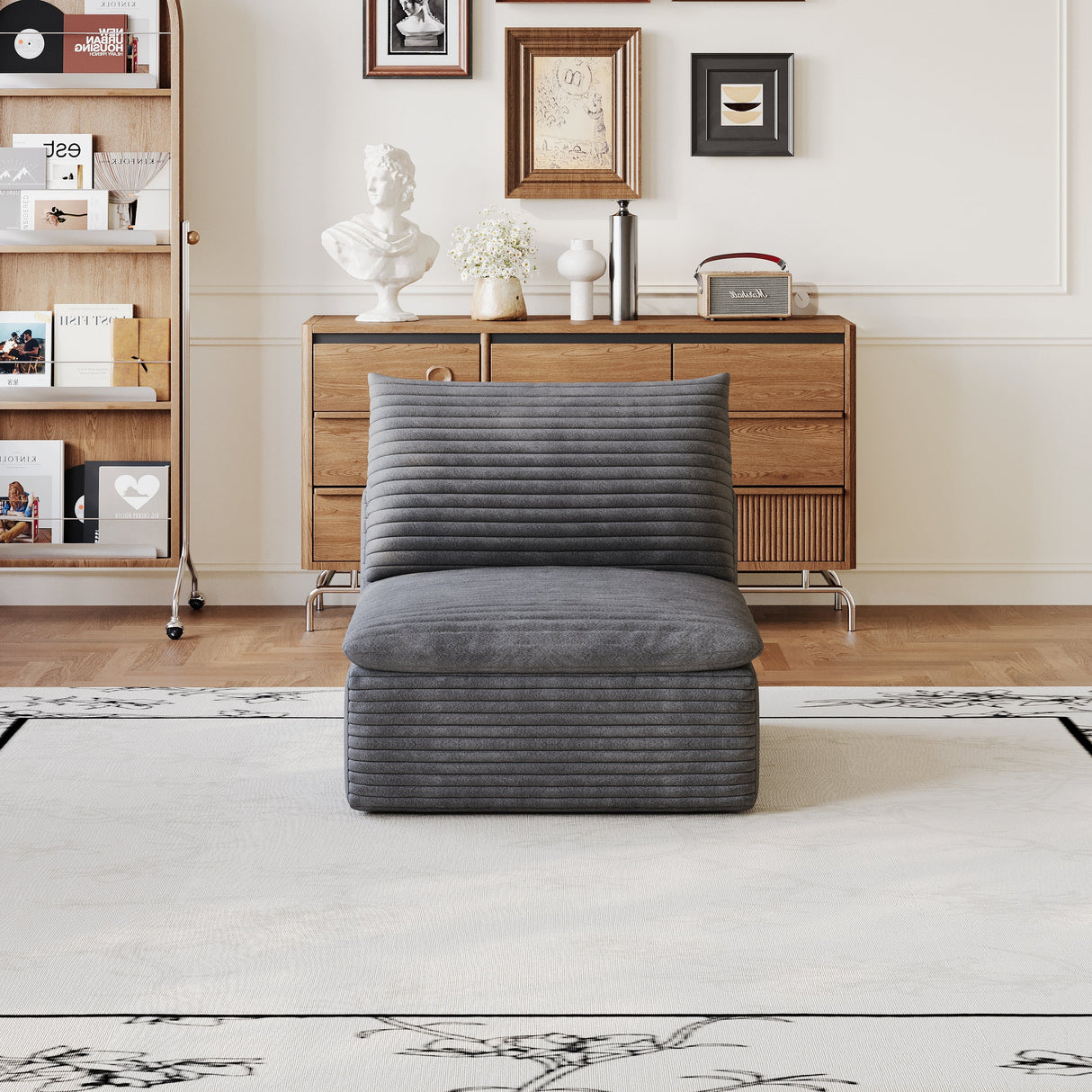 1 Middle Seat Sofa - Dark Fabric