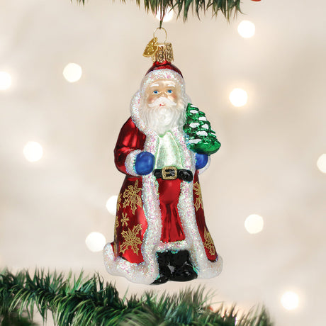 Glistening-Golden-Santa-Christmas-Ornaments