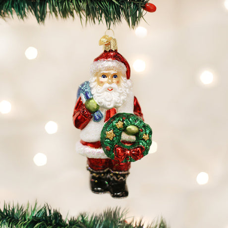 Santa-With-Wreath-Ornament-Christmas-Ornaments