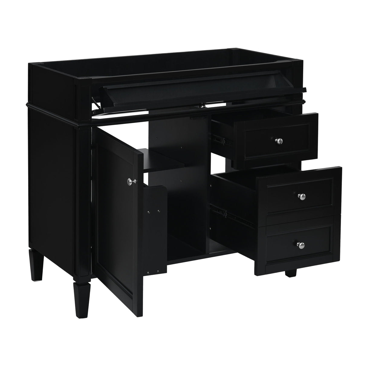Bathroom Vanity With 2 Drawers And Tip-Out Drawer, Storage Cabinet