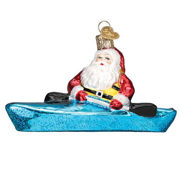 Santa In Kayak Ornament by Old World Christmas