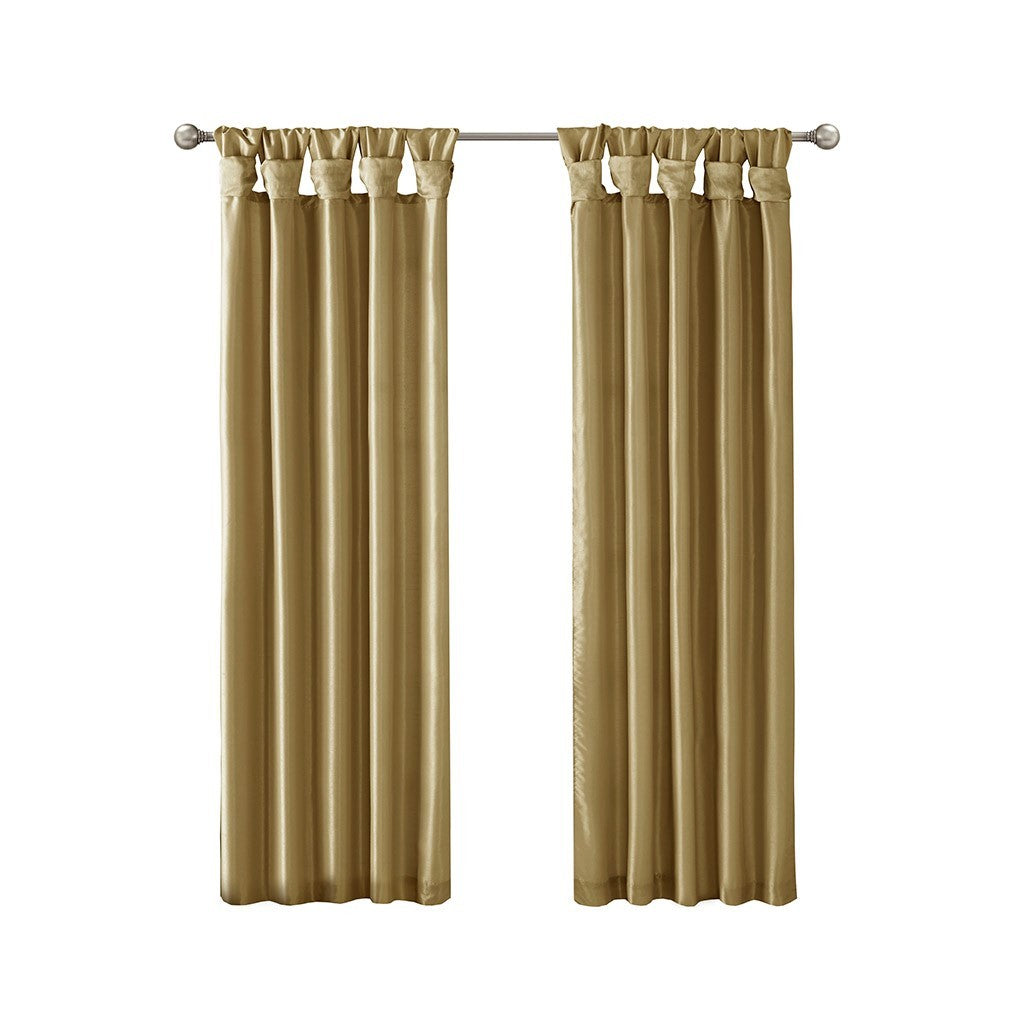 Twist Tab Lined Window Curtain Panel Bronze 50x84'