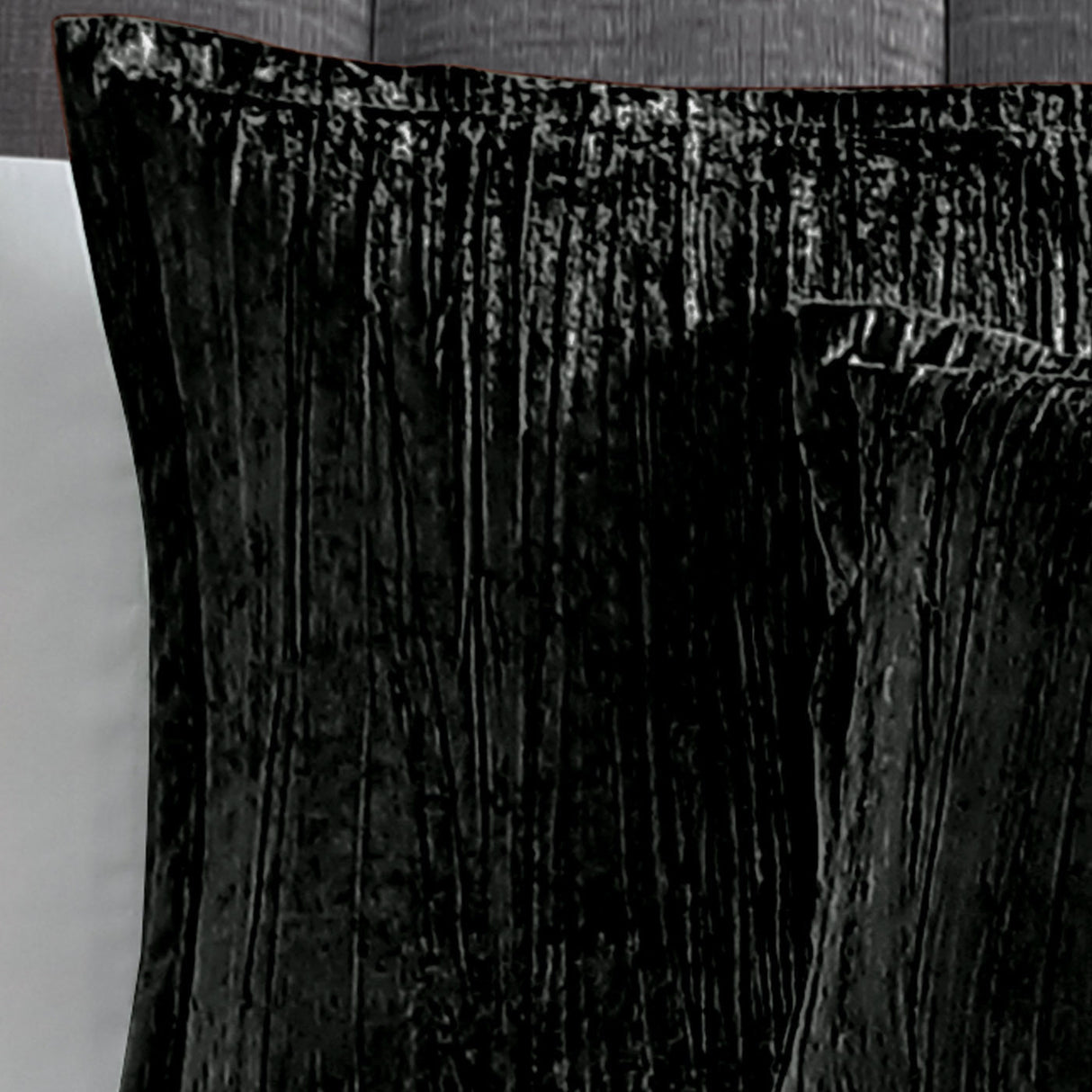 Turin 7 Piece Black Crinkle Velvet Comforter Set