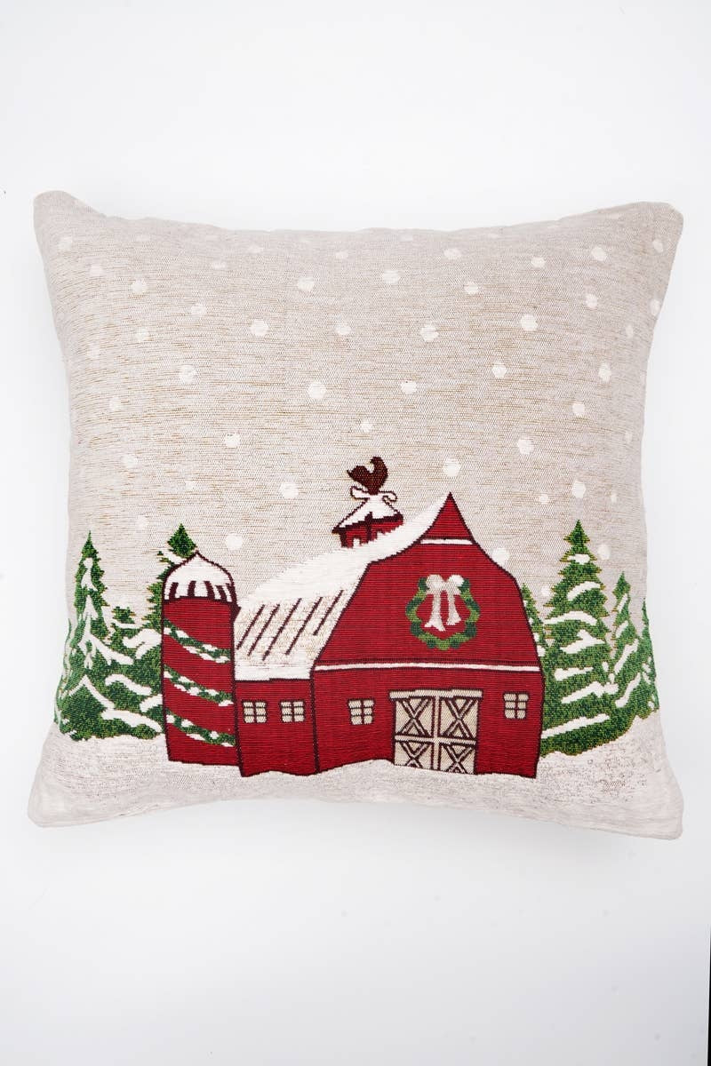 Handcrafted Snow Hut Jacquard Pillow