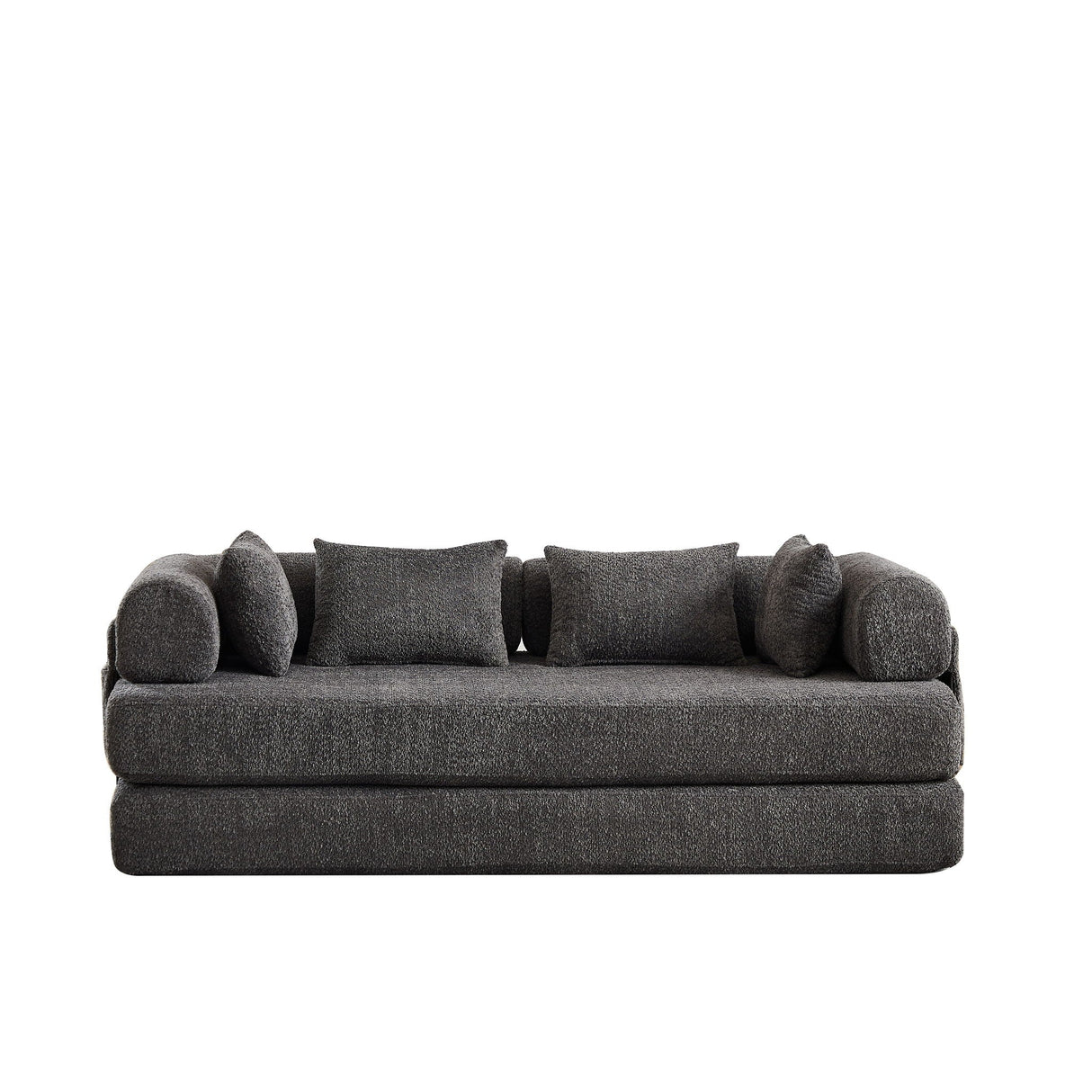 Convertible Sleeper Sofa Bed With Cylindrical Pillow