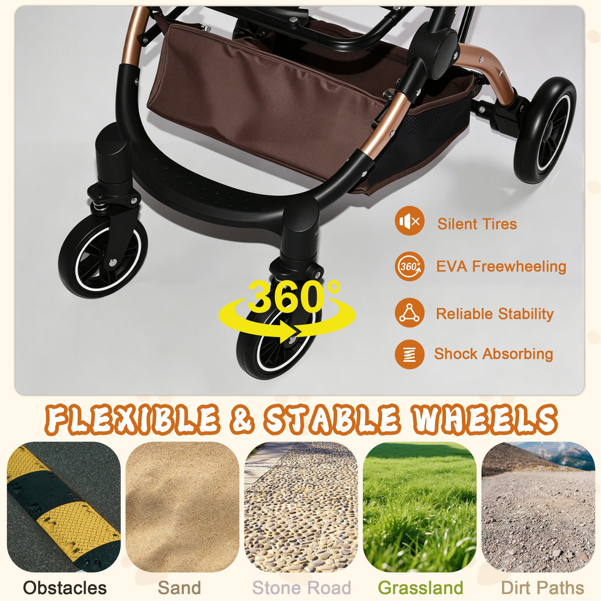 Pet Stroller for Dogs and Cats, 2-in-1 Detachable Foldable With Sun Canopy