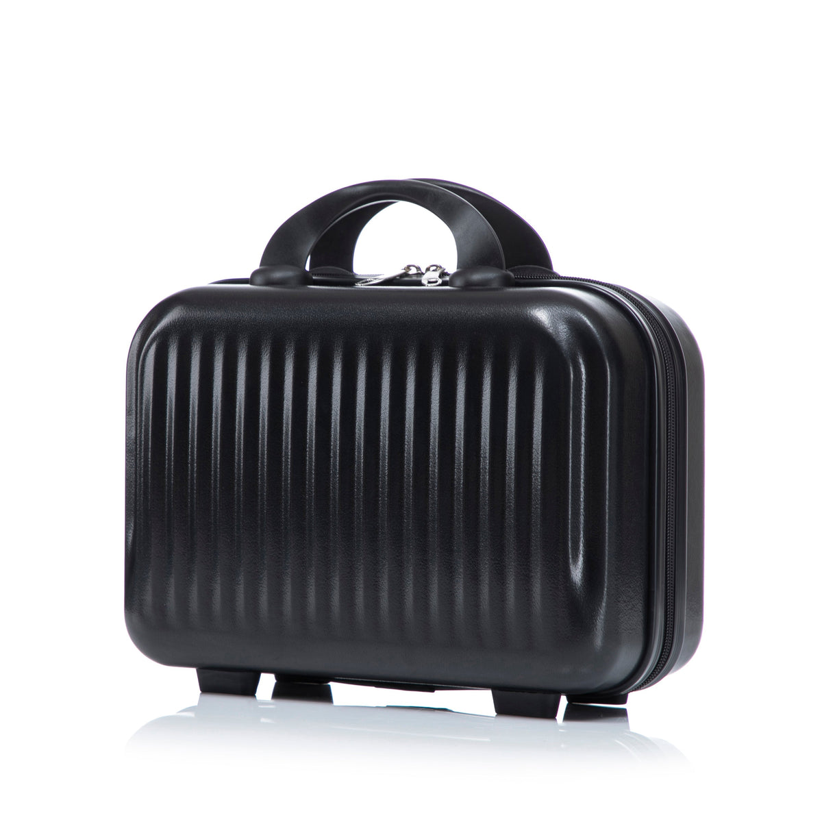 ABS Spinner Wheel Luggage Set with Cosmetic Case - Black