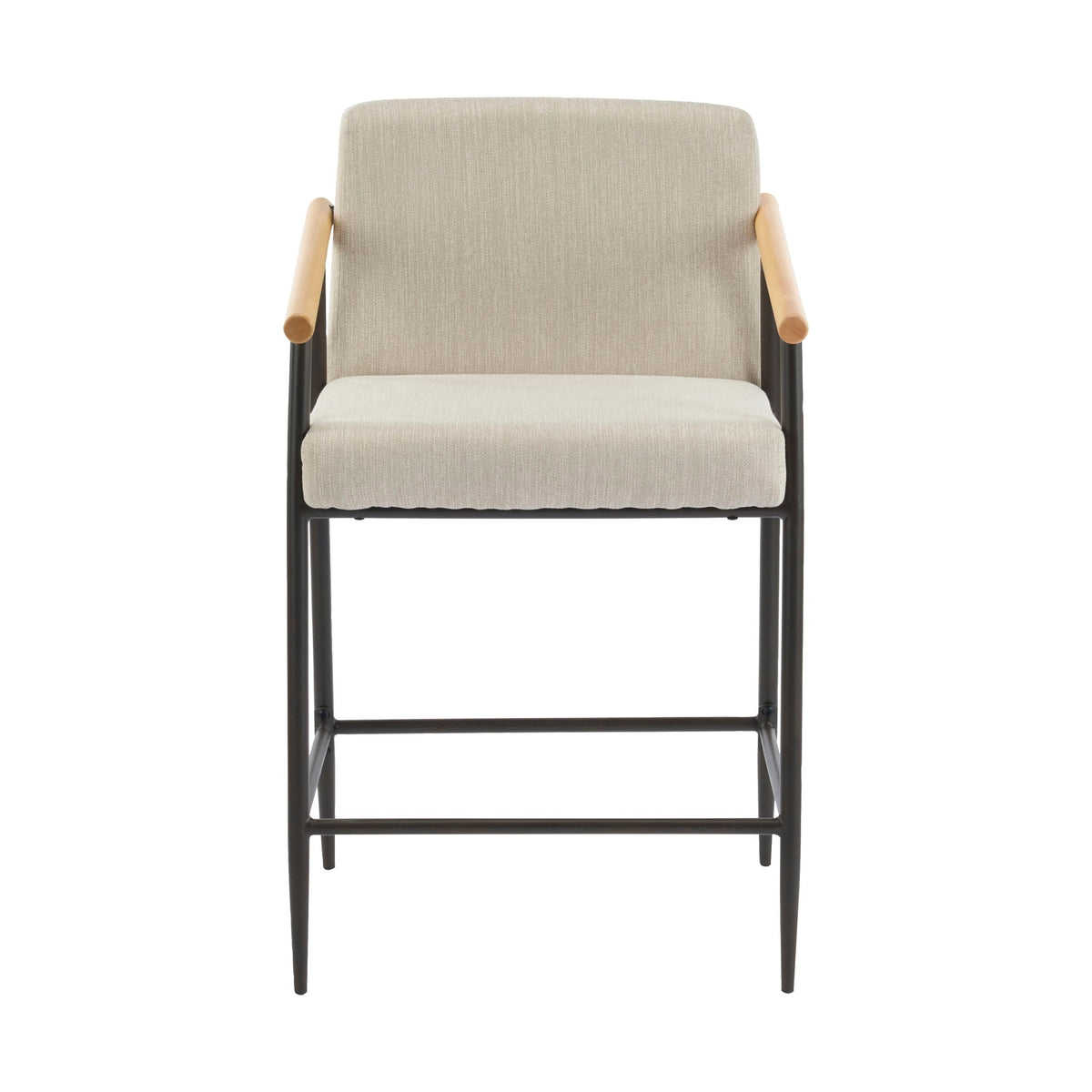 Mid Century Modern Counter Stool Set With Iron Frame