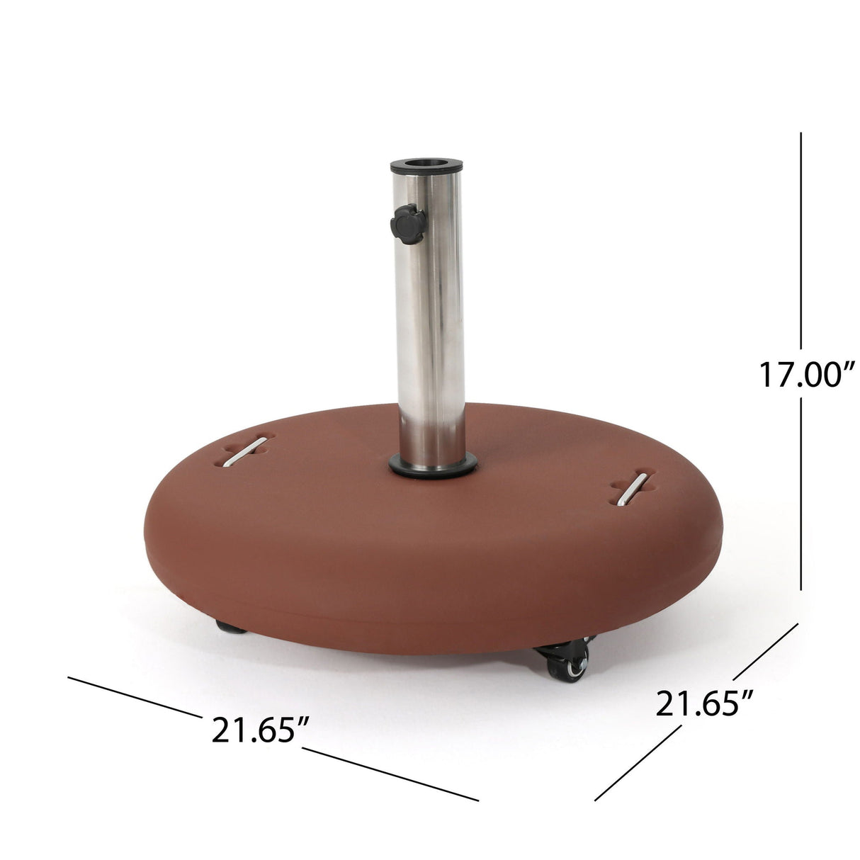Wheelie - Round Umbrella Base With Stainless Steel Holder
