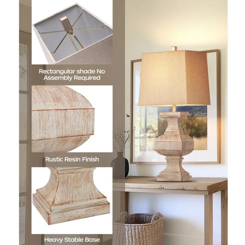 33-inch Large Retro Resin Table Lamp