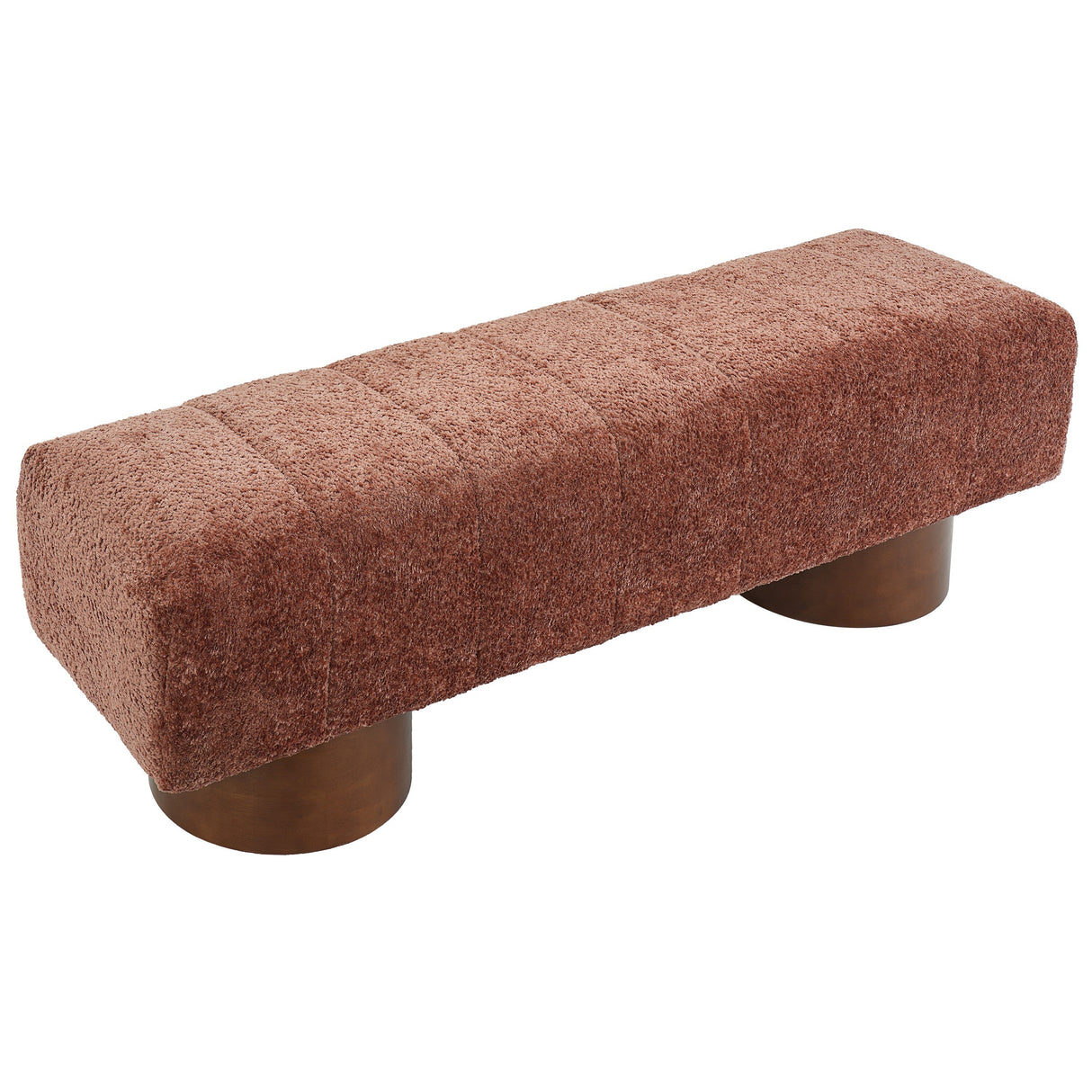 Rust Red Boucle Indoor Dining Bench