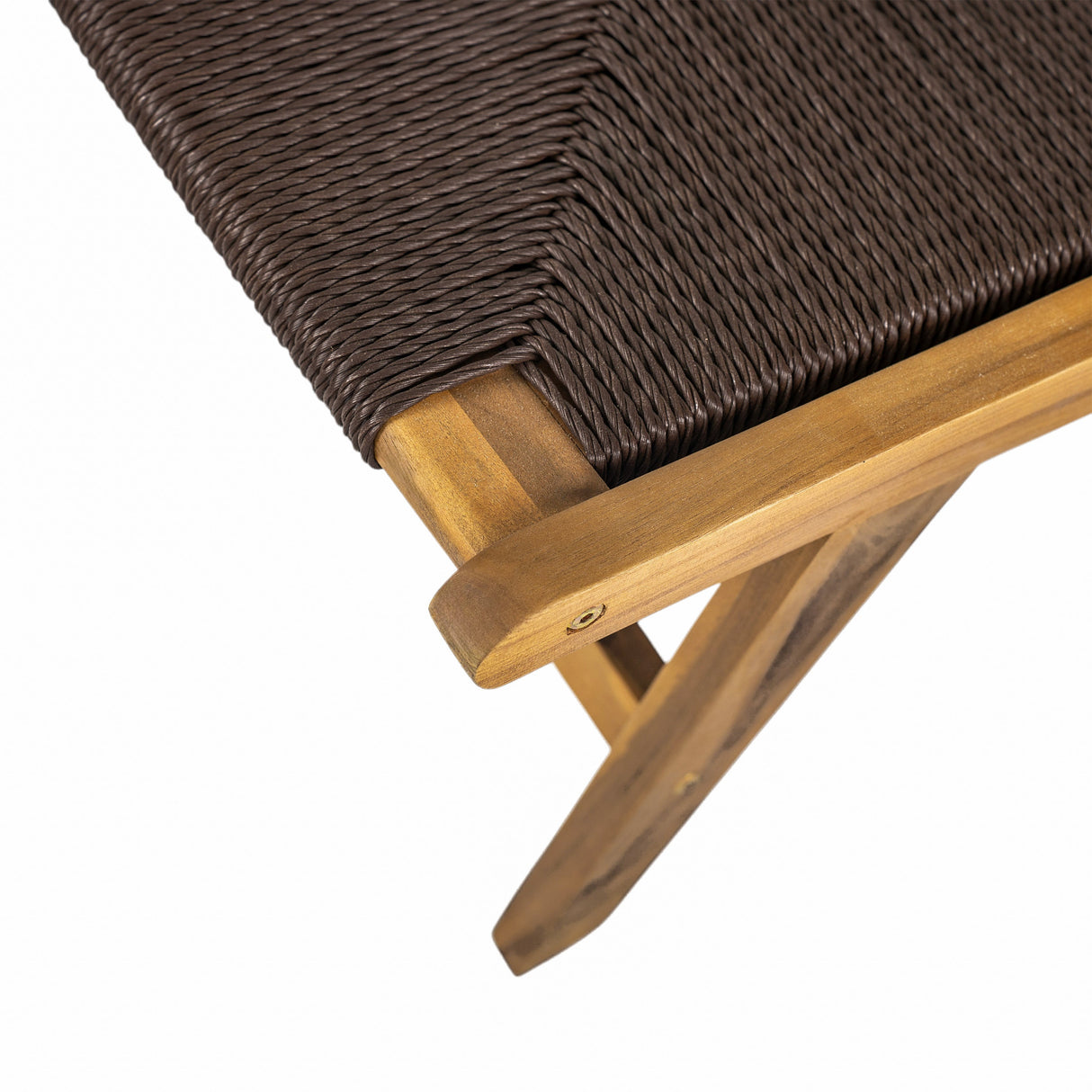 Acacia Wood Outdoor Armless Lounge Chair - Teak Set of 2