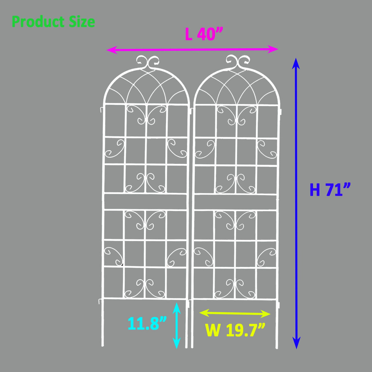 Metal Garden Rustproof Trellis For Climbing Plants Outdoor Flower Support