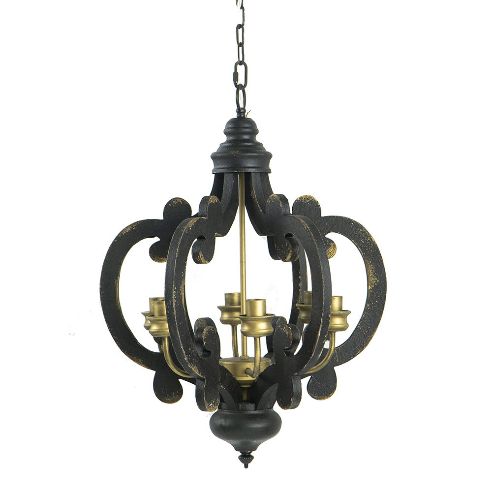 Farmhouse 6-Light Wood Chandelier Pendant Light Fixture