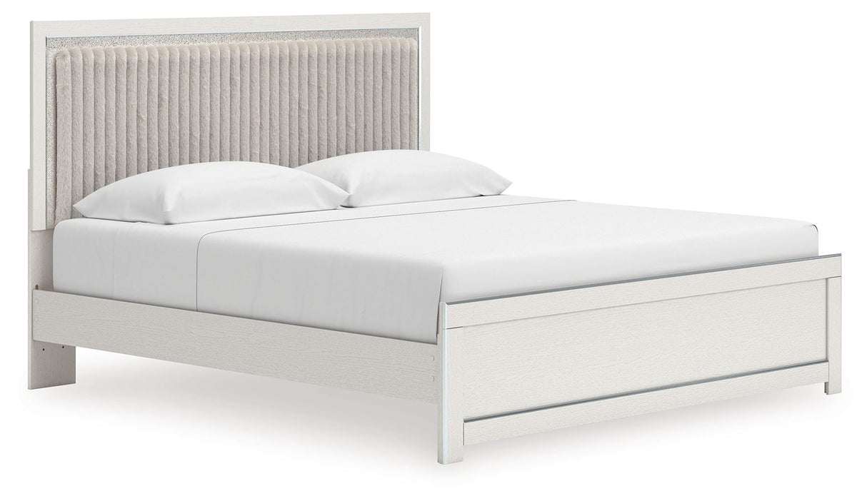 Zuraleus - Upholstered Panel Platform Bed With Roll Slats