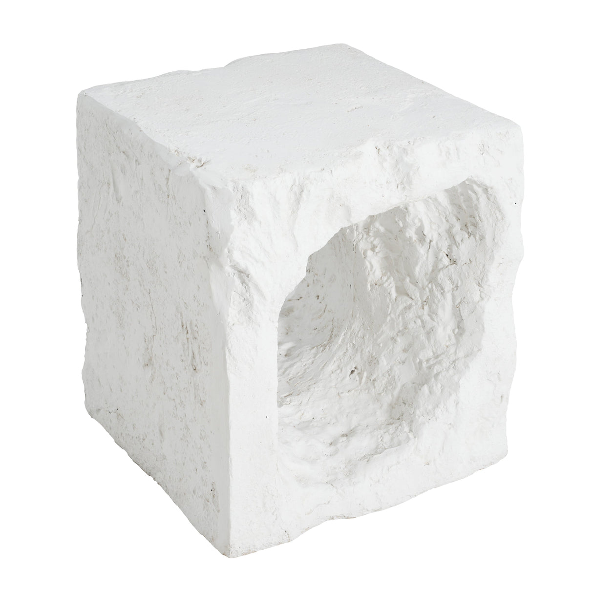 Lyra Outdoor Patio Karst Cave Inspired MGO Side Table, White