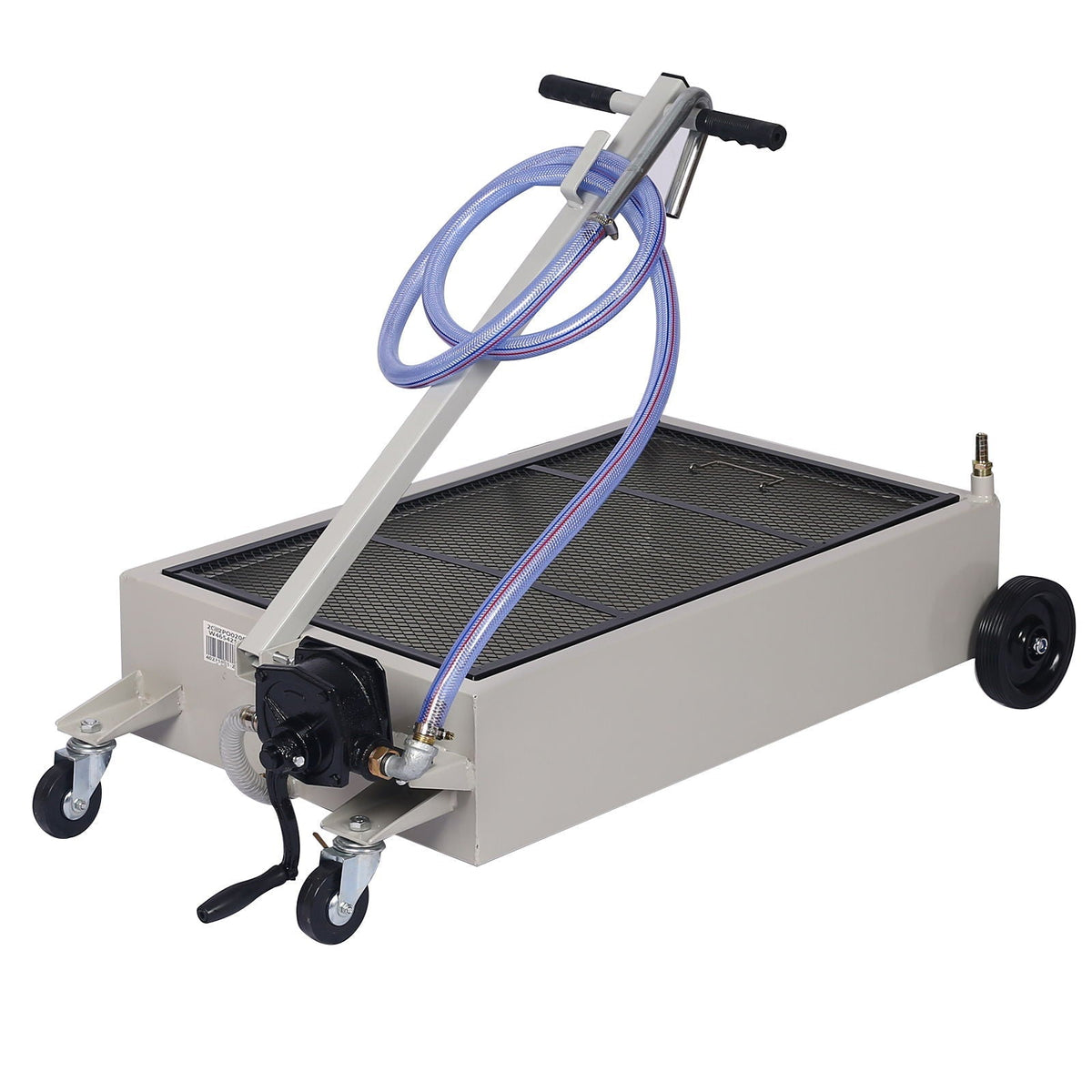 Heavy Duty 20 Gallon Low Profile Oil Drain with Pump - Gray