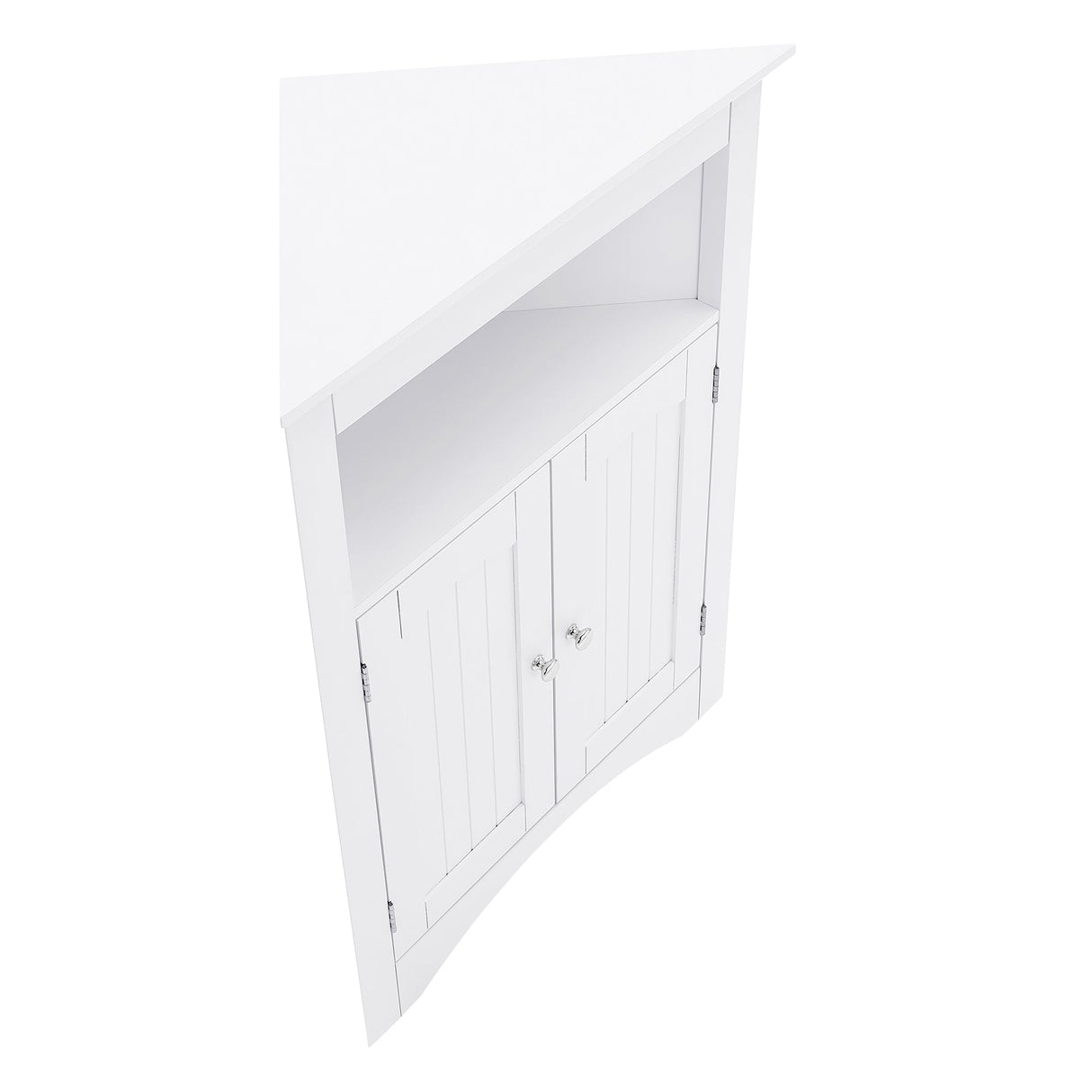 Bathroom Floor Corner Cabinet with Doors and Shelves