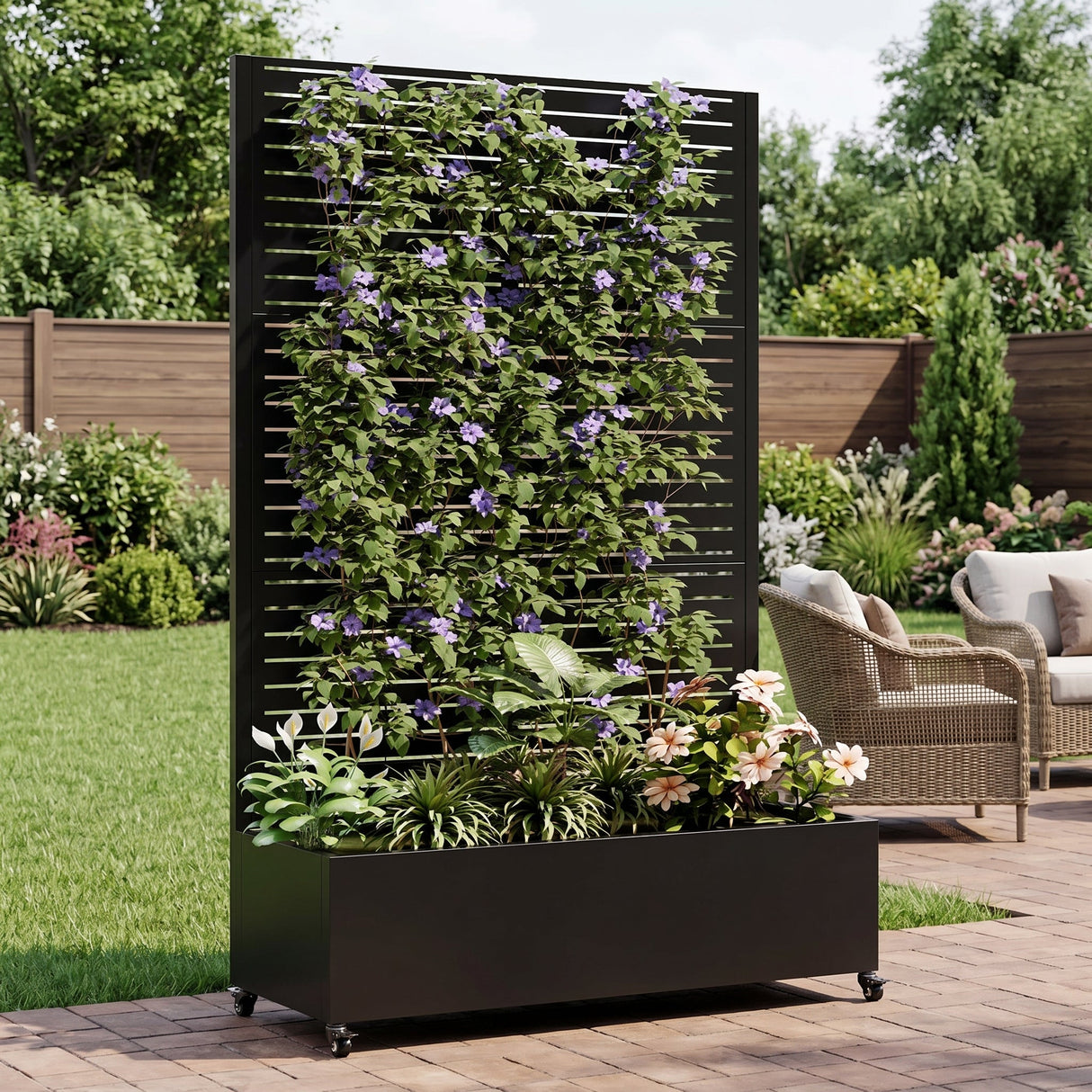 Metal Planter Box with Trellis