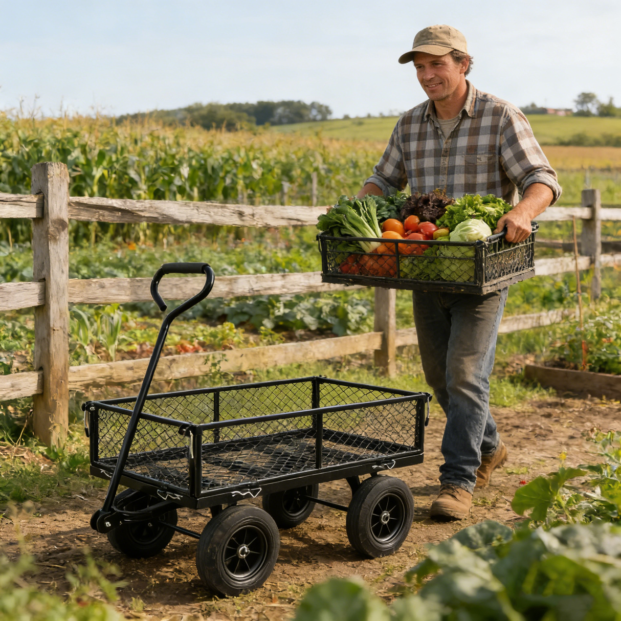 Solid Wheels Garden Cart Wagon