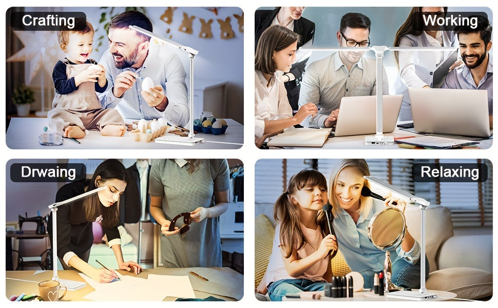 Adjustable LED Desk Lamp – Touch Dimmable Gooseneck Light for Office & Reading