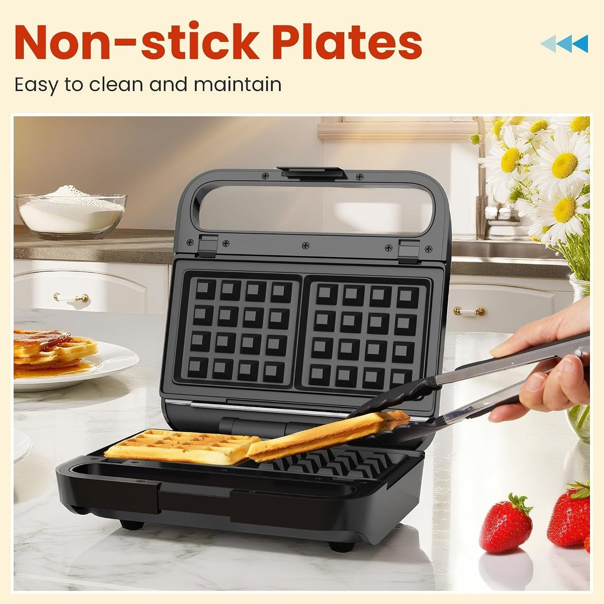 3-in-1 Electric Sandwich Maker & Waffle Grill