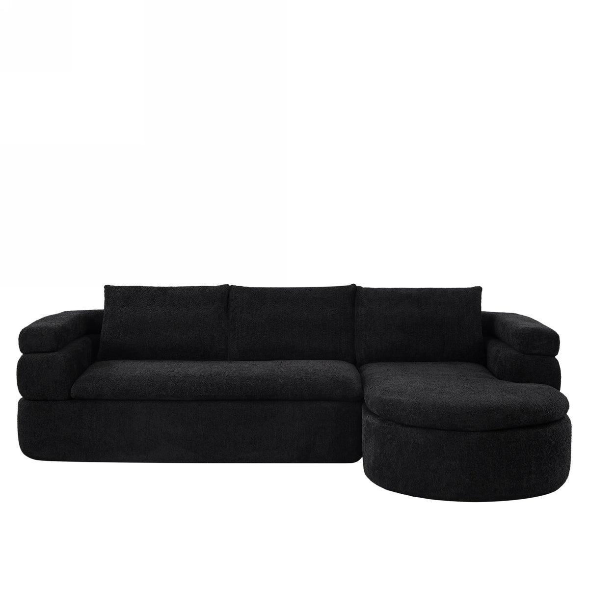 106" L-Shape Sectional Sofas (Black)