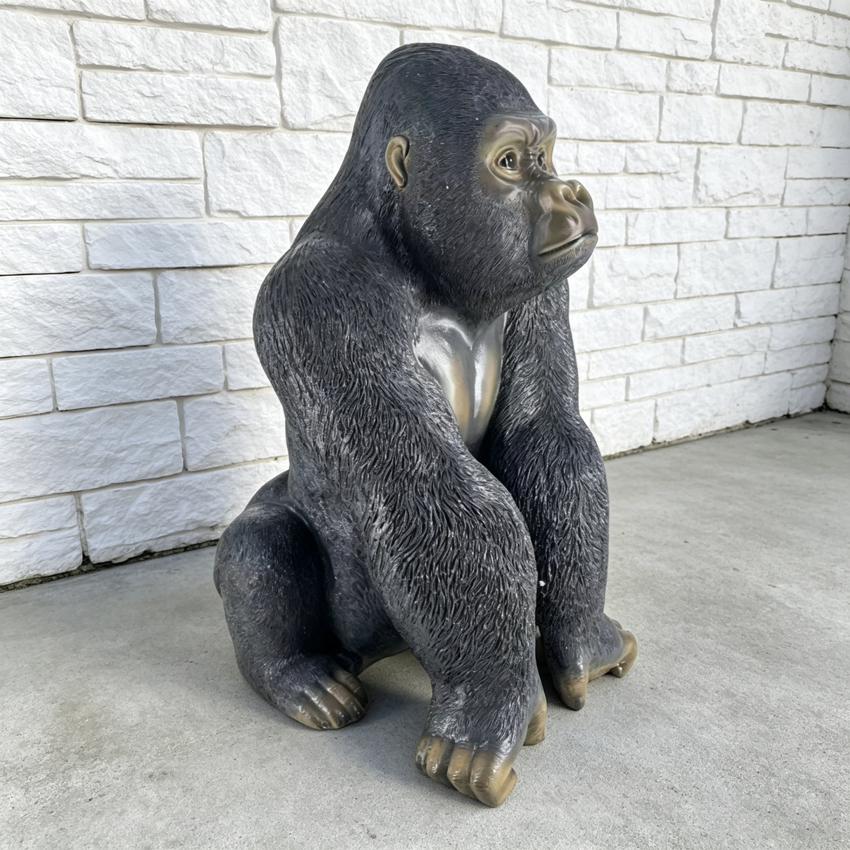 Realistic Silverback Gorilla Figurine