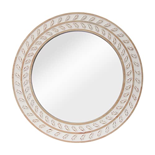 Parisloft-Round-Wood-Mirror-with-Carved-Frame,-Rustic-Large-Wall-Mirror,-Decorative-Mirrors-for-Wall-Decor,-Living-Room,-Bedroom,-Entryway,-31.5’’-Mirrors