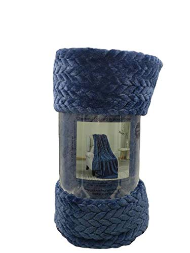 Decor&More Noble House Oversized and Extra Heavy Chevron Braided Throw Blanket (50" x 70")