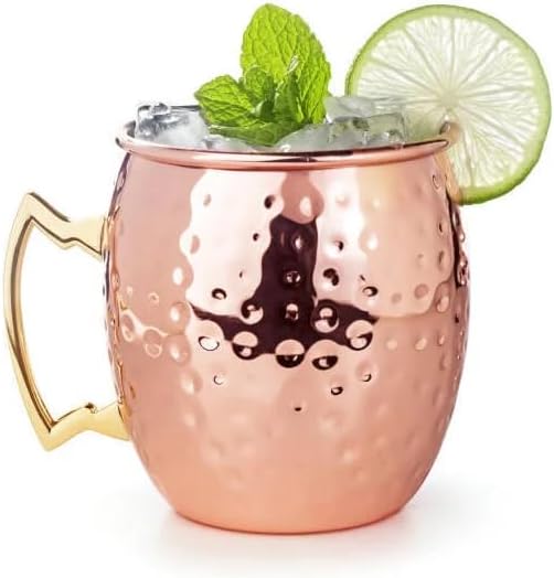 16 oz. Hammered Copper Moscow Mule Mugs (Set of 4)
