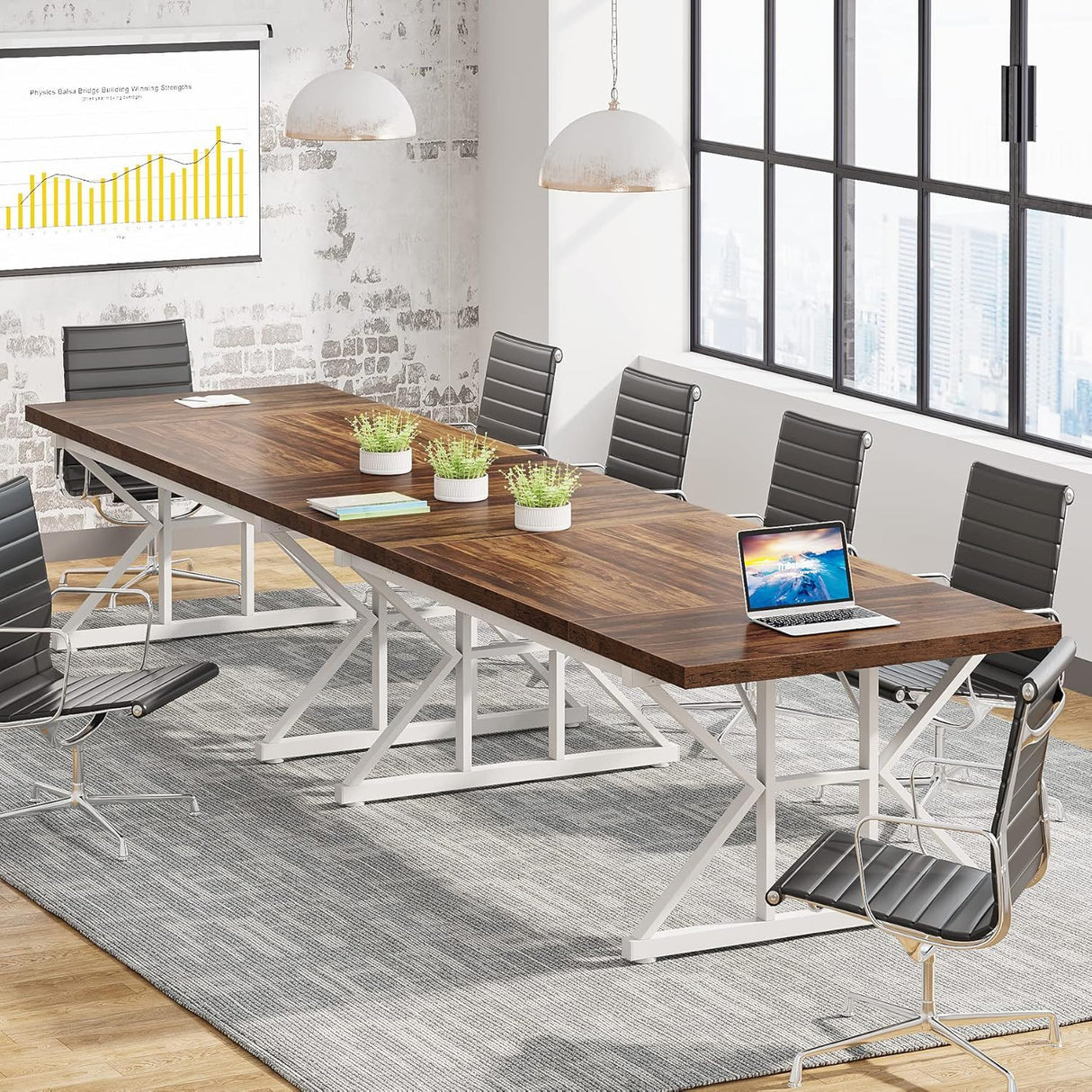 Rectangular Dining Table With X Trestle Metal Legs