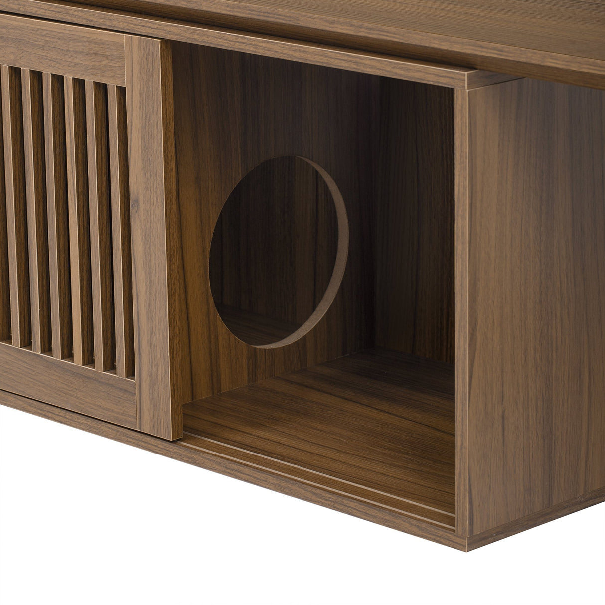 Mid-Century Modern 2-in-1 Extendable Walnut TV Stand