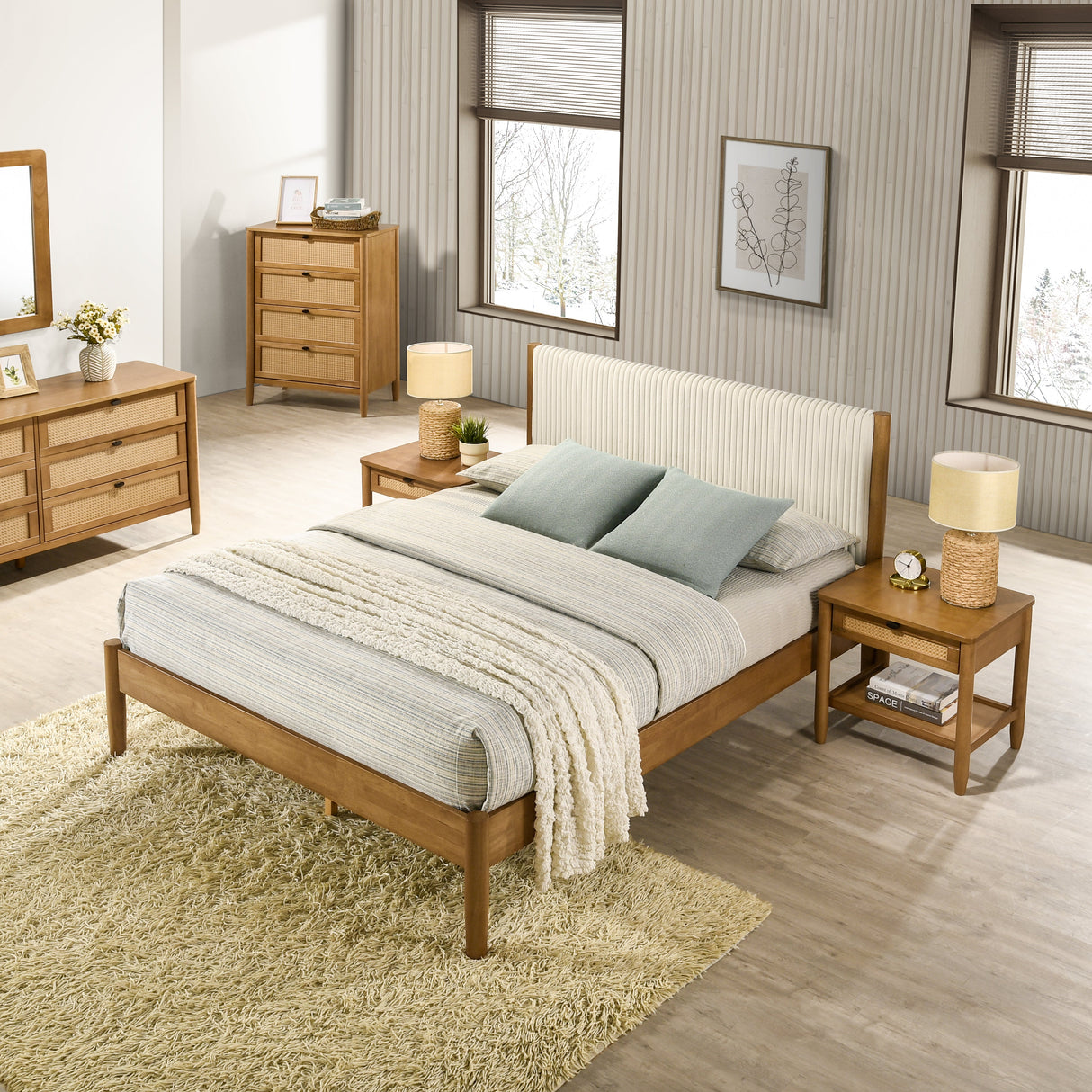 Vichy 6-Piece Rubberwood Bedroom Set