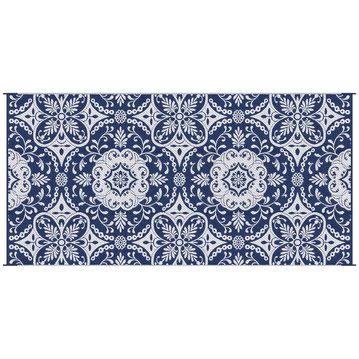 Reversible outdoor rug carpet, 9 x 18" waterproof plastic straw rug with carry bag