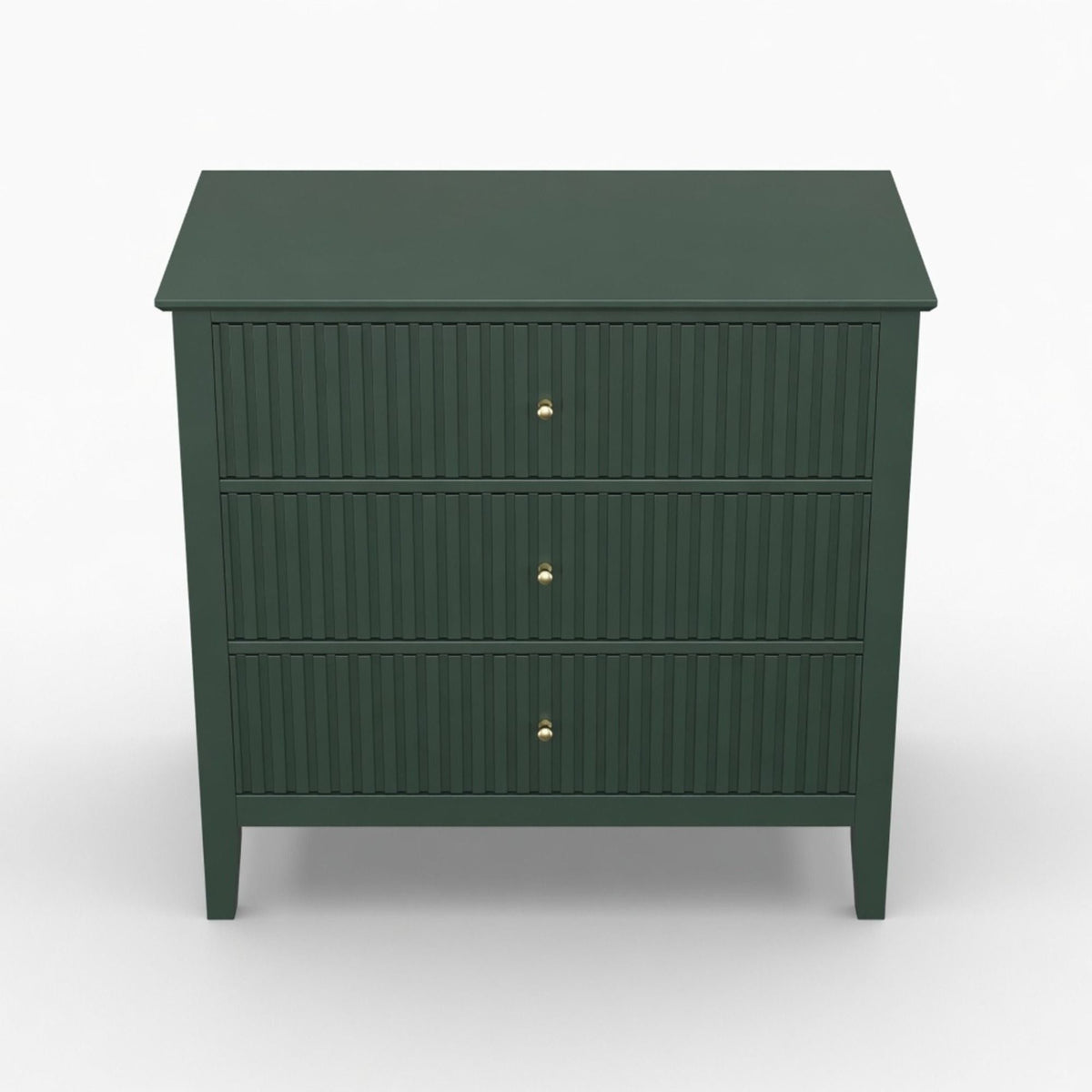 Fluted 3 Drawer Nightstand With Soft Close Slides