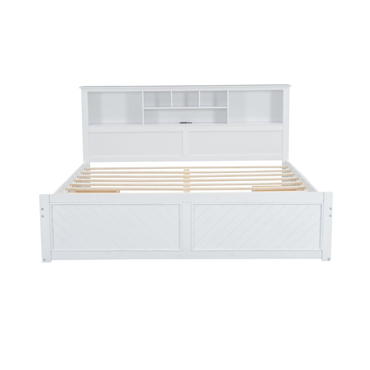 Platform Bed With Multi Storage Headboard, USB And Drawers