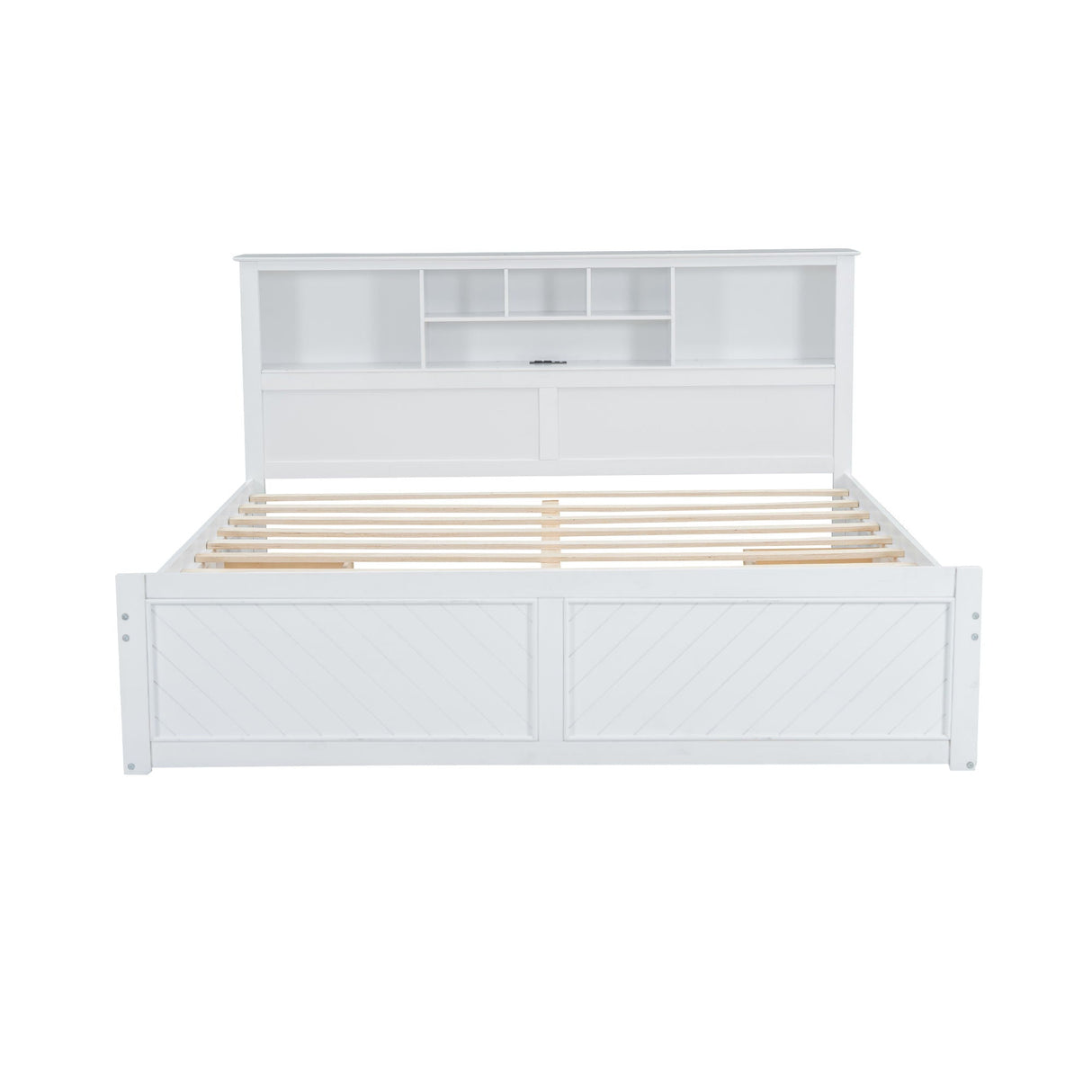 Platform Bed With Multi Storage Headboard, USB And Drawers